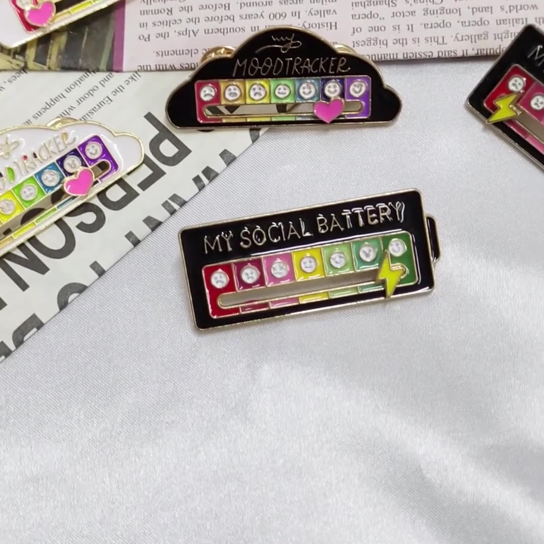 Unisex Power Mood Brooch – Emotion Manager Slide Pin, Expression Badge Jewelry