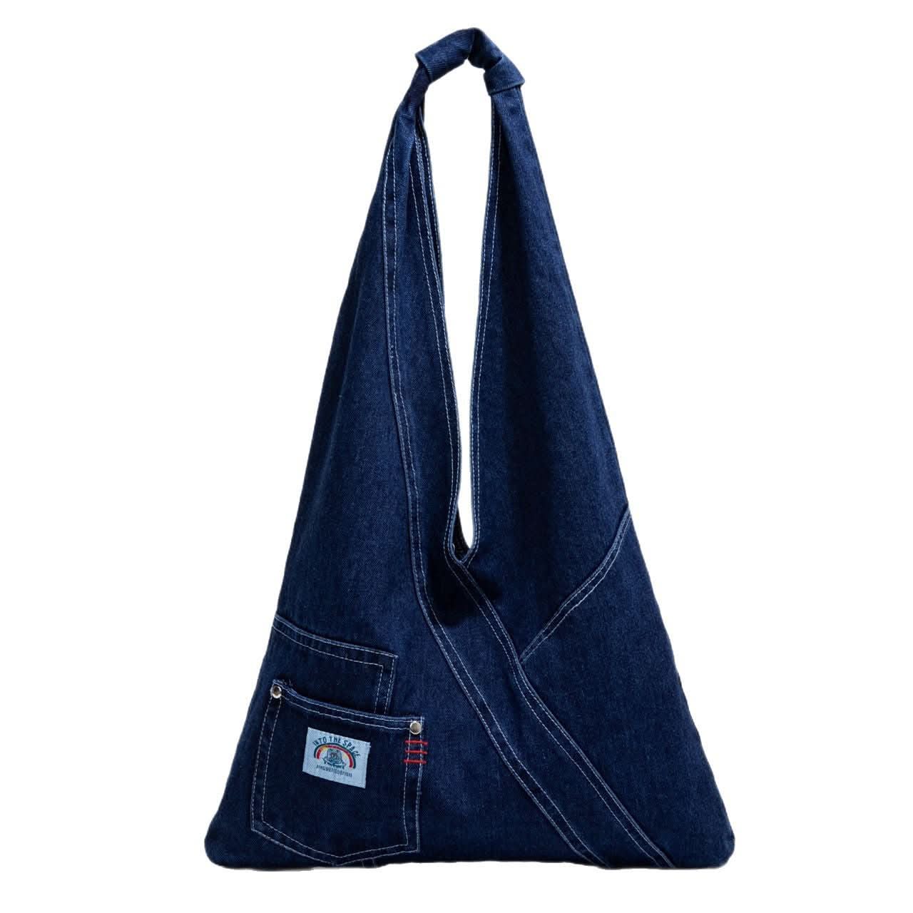 Retro Canvas Denim Shoulder Bag – Large-Capacity Street Style Bag for Women & Students
