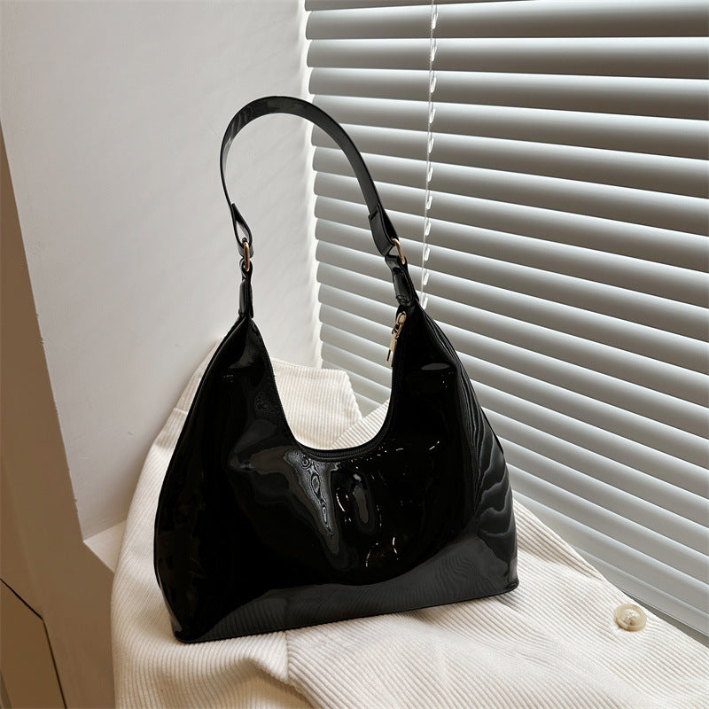Retro Leather Shoulder Bag – Classic PU Underarm Purse for Women