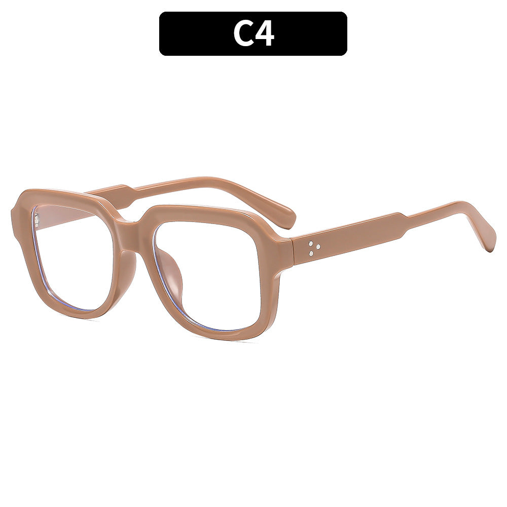 Square Blue Light Blocking Eyeglasses Frame – Minimalist Studded Design, Fashion Sunglasses for Everyday Wear