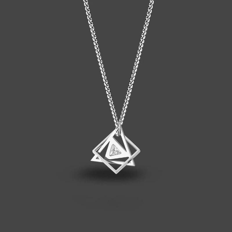 Men’s Hip-Hop Pendant Necklace – Geometric Chain