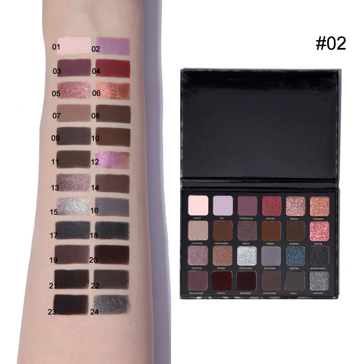 24-Color Leopard Eyeshadow Palette – Chameleon Matte & Pearlescent Shades