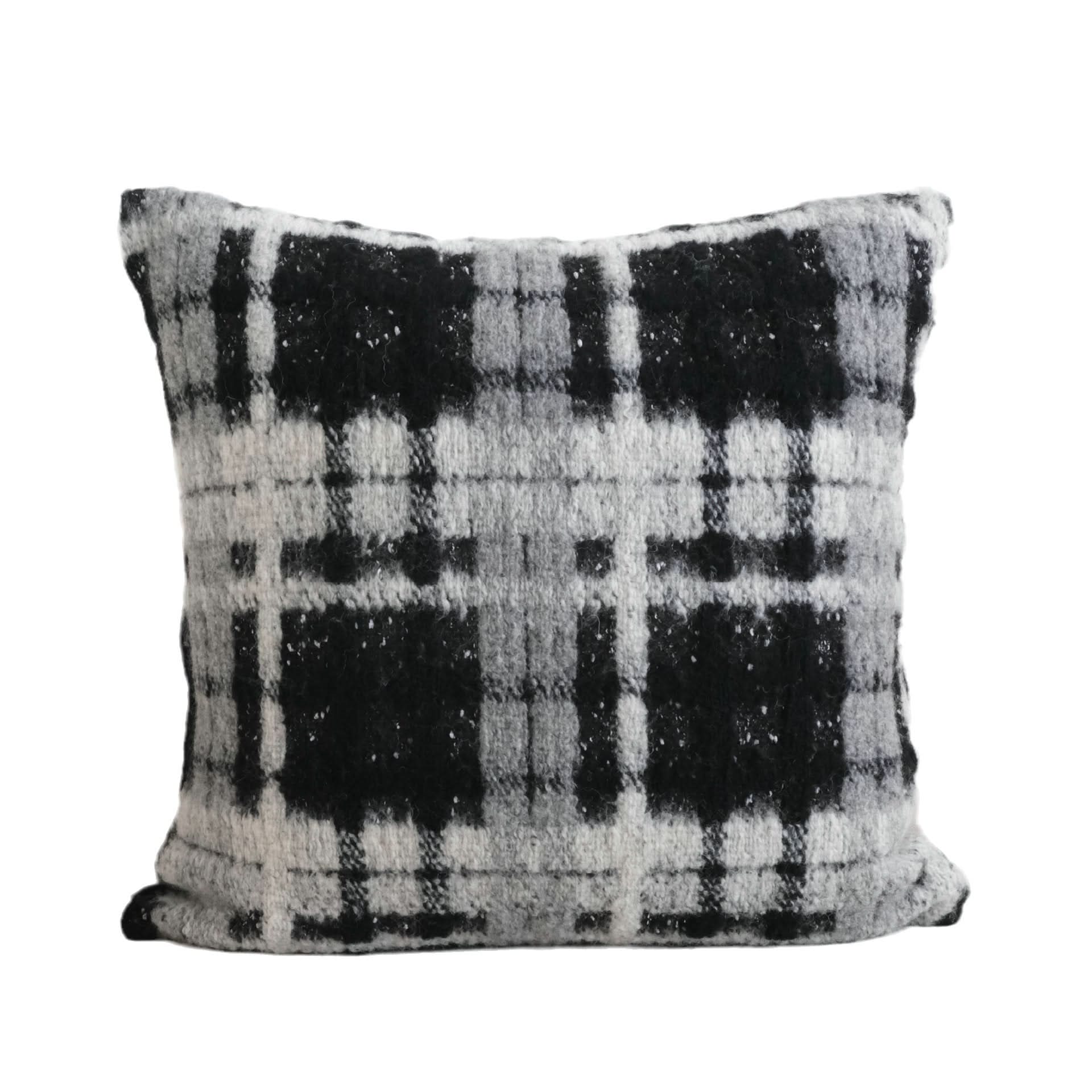 Starry Wool Black and White Checkered Pillow - Light Luxury Sofa Cushion