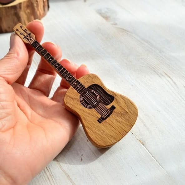 Engraved Wooden Guitar Pick - Gift Set