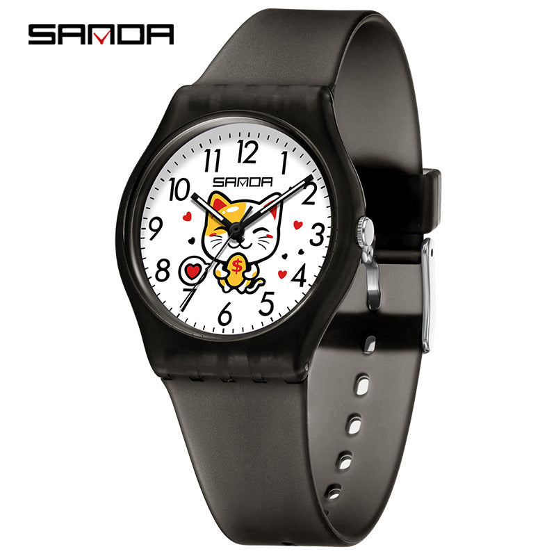 Sanda Kids Cartoon Watch – Waterproof Luminous Quartz Watch for Boys and Girls