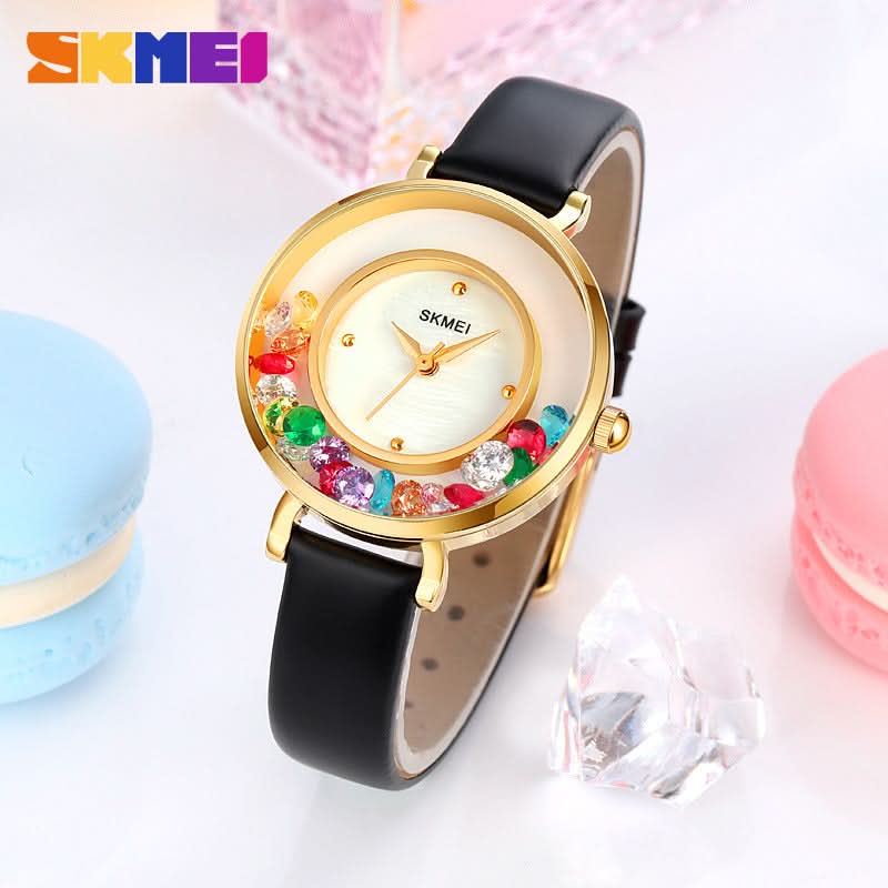 Moment Beauty Watch – Elegant Gem Roller, Fashionable Quartz for Women