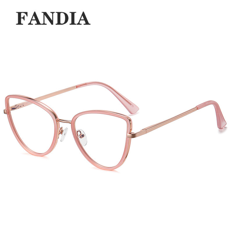 Round Blue Light Blocking Glasses for Women – Metal Myopia Frames