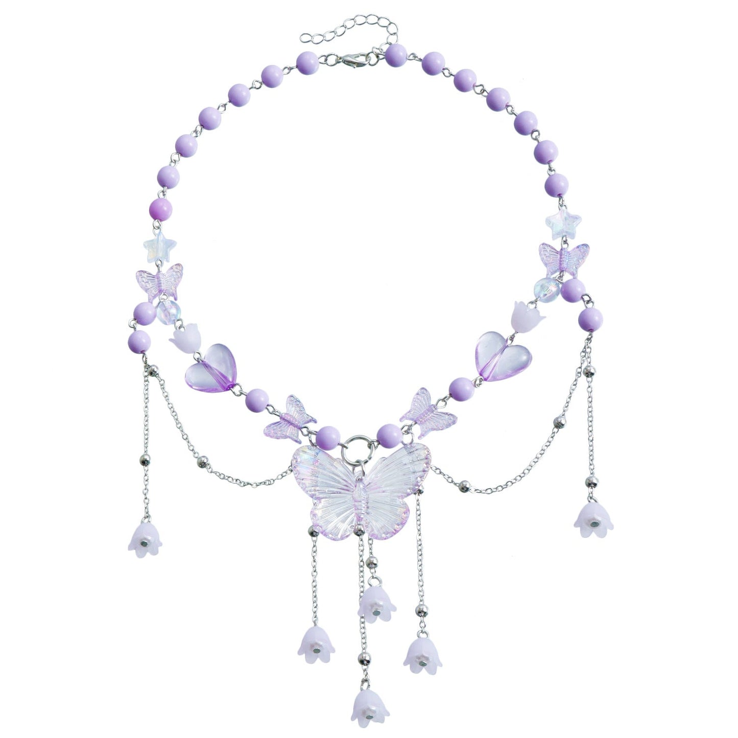 Butterfly Pearl Choker Necklace – Trendy Beaded Clavicle Chain for Women