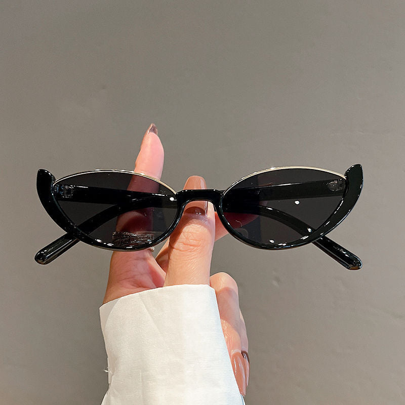 Women’s Cat Eye Sunglasses – UV400 Half Frame Oval Shades for Fashion & Travel