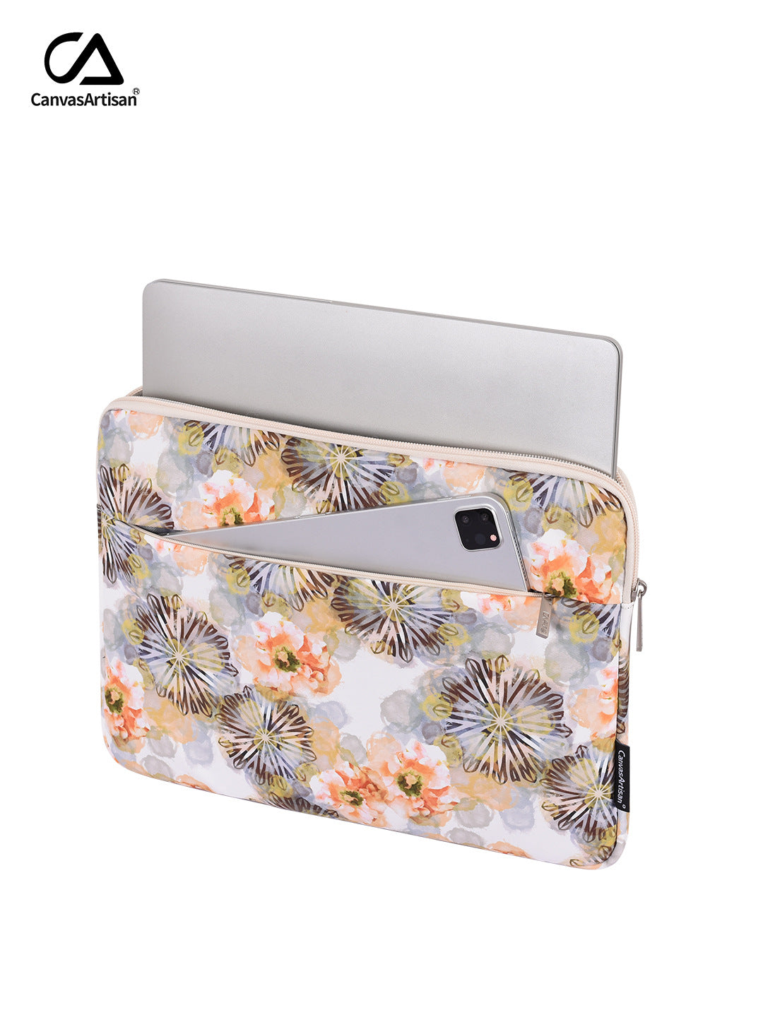 Sunset Bloom Floral Printed Laptop Sleeve 11–15 Inch – Waterproof & Shockproof Polyester Case