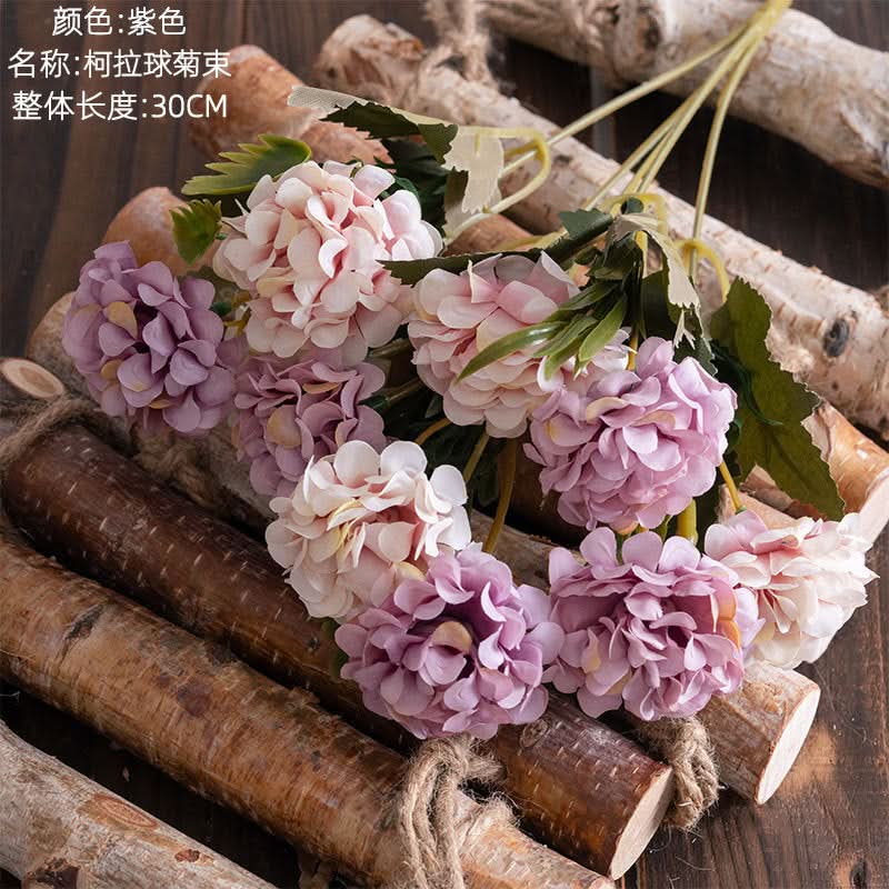 Set of 2 pcs. Ball Chrysanthemum Artificial Flower Bunch