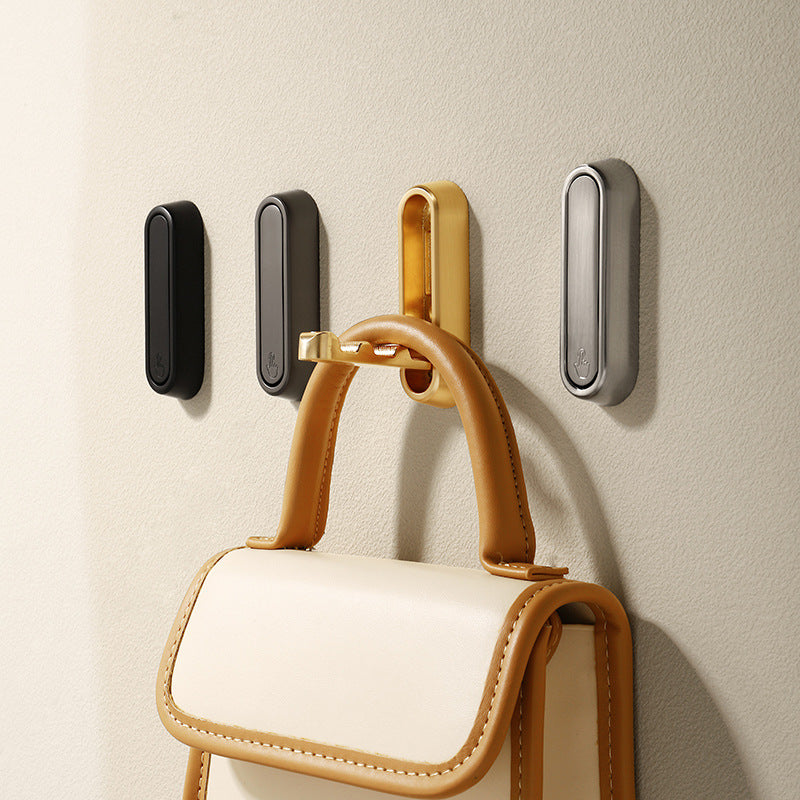 Foldable Zinc Alloy Wall Hook – Modern Electroplated Clothes & Bag Hook