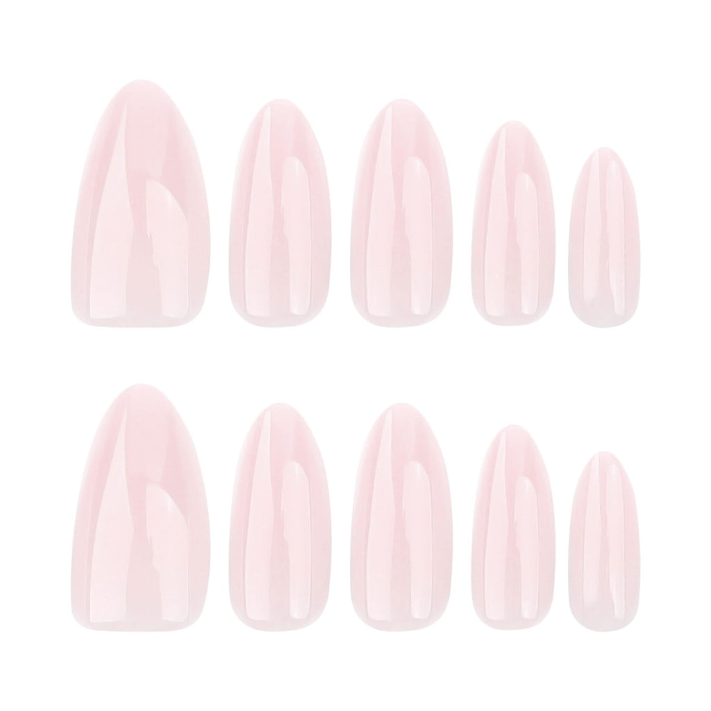 Solid Color Press-On Nails – Short Almond Shape Glossy Finish Nails