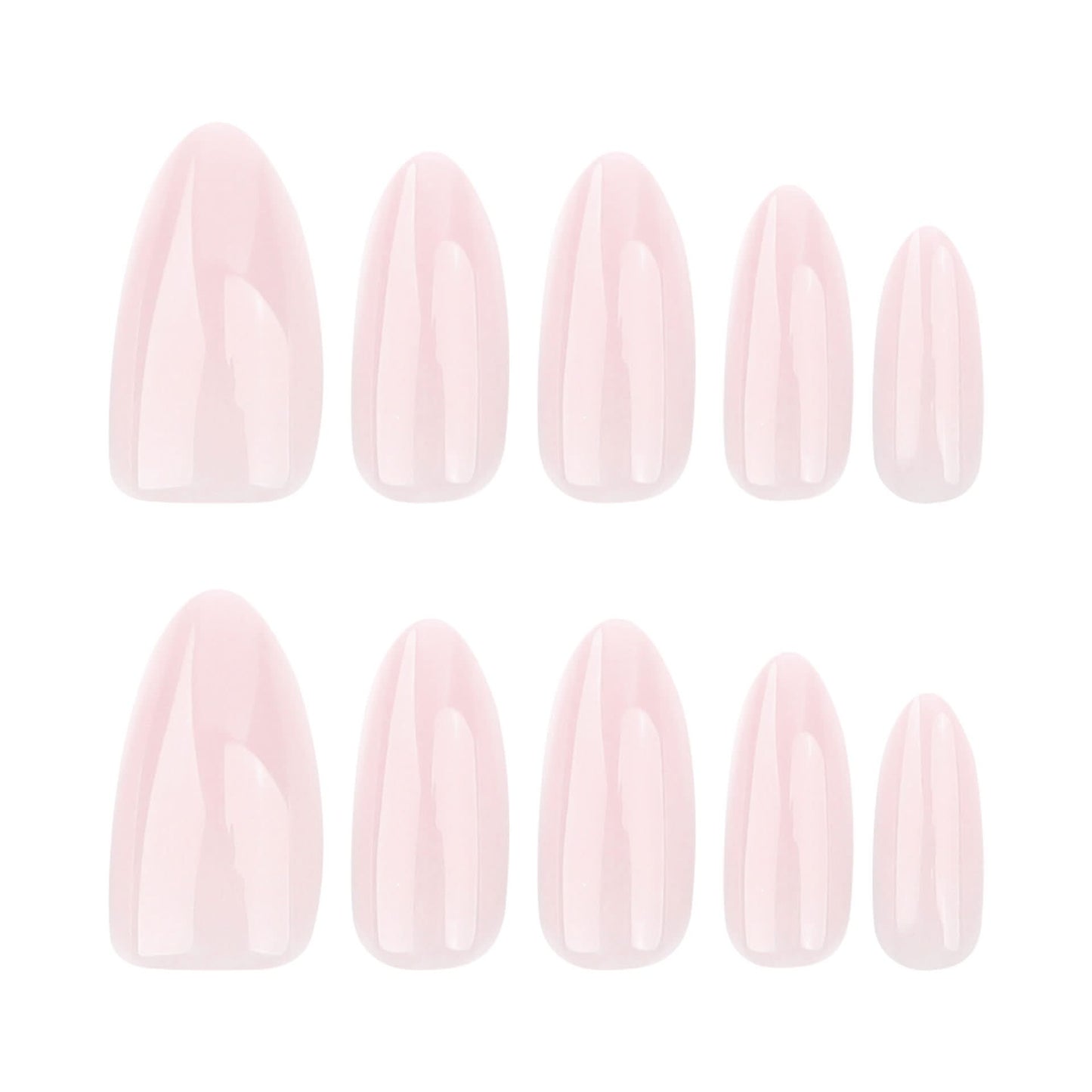 Solid Color Press-On Nails – Short Almond Shape Glossy Finish Nails