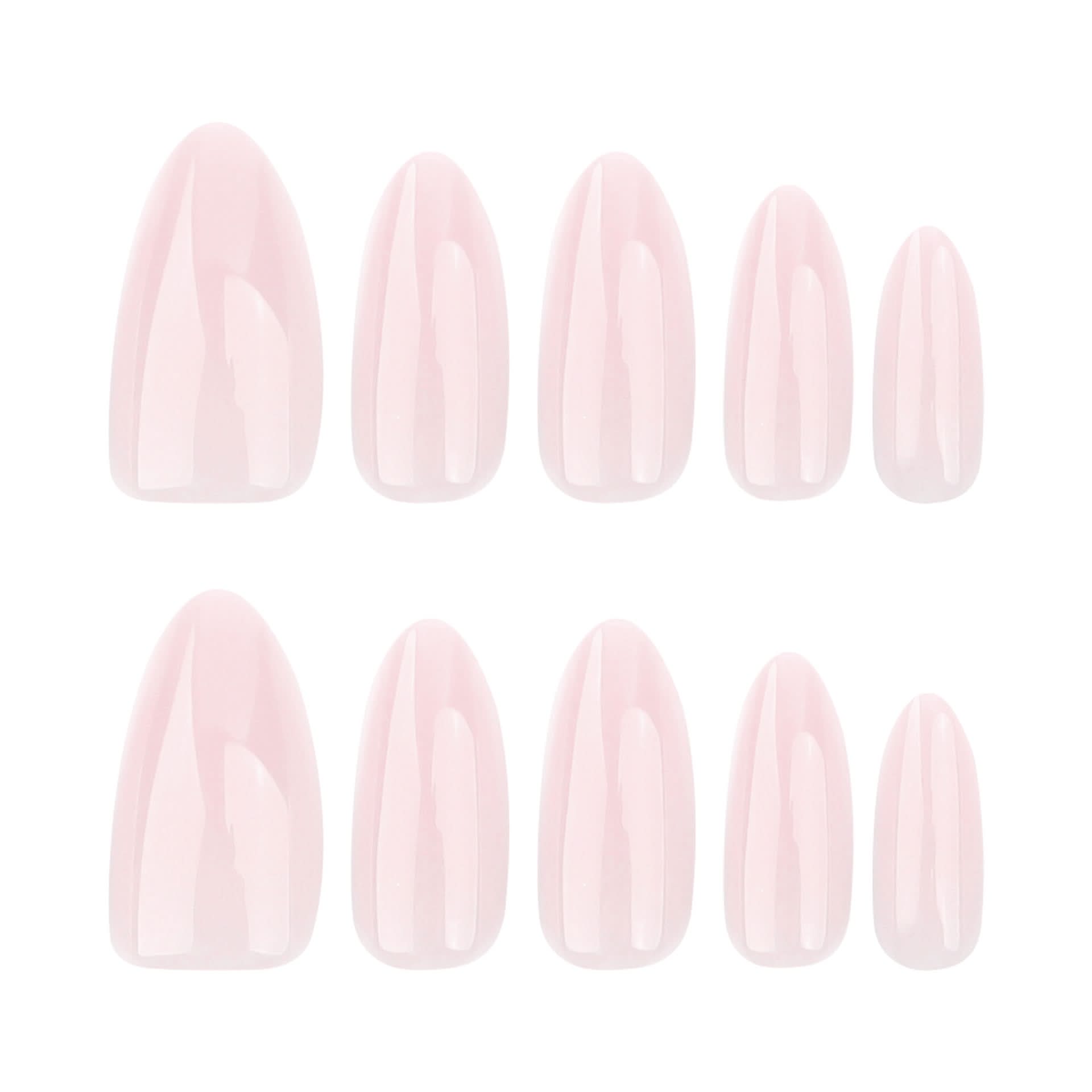 Solid Color Press-On Nails – Short Almond Shape Glossy Finish Nails