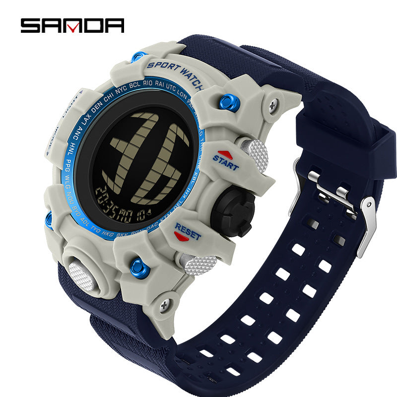 SANDA Men's Multifunctional Sports Digital Watch – Waterproof Luminous Watch with Alarm