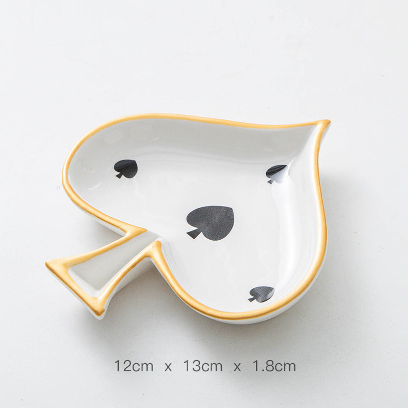White Ceramic Jewelry & Snack Plate – Versatile Porcelain Dish for Home Storage