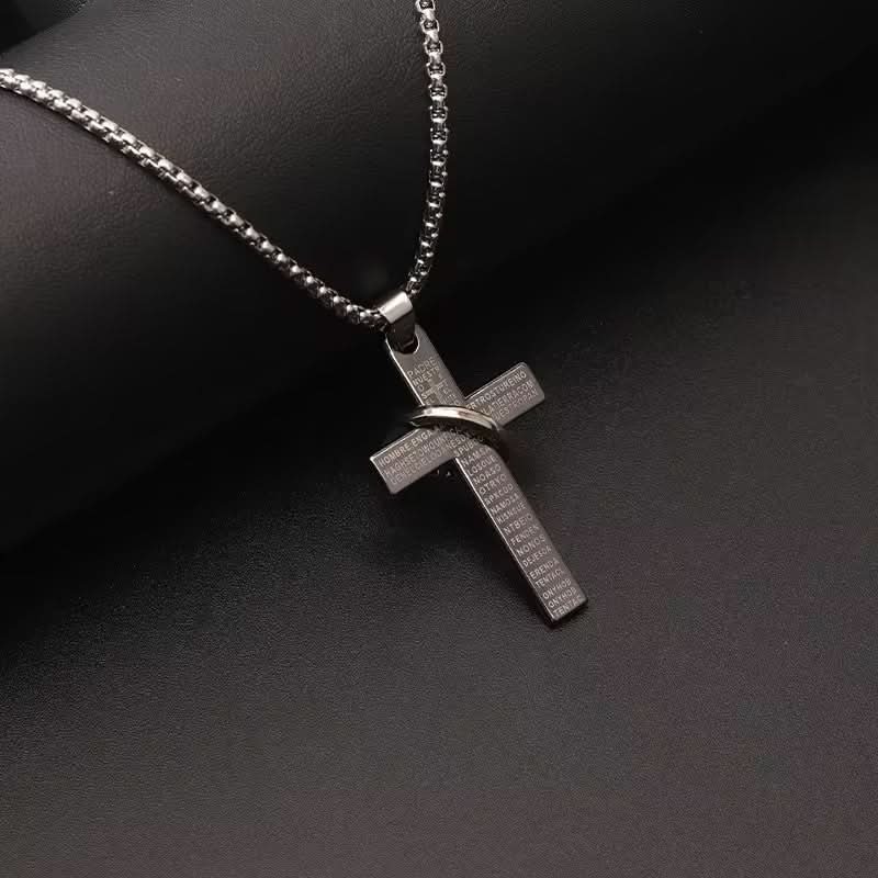 Men’s Fashionable Cross Pendant Necklace – Hip-Hop Style