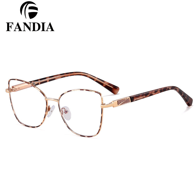 Women’s Square Metal Blue Light Blocking Glasses – Full Frame Anti-UV Eyewear