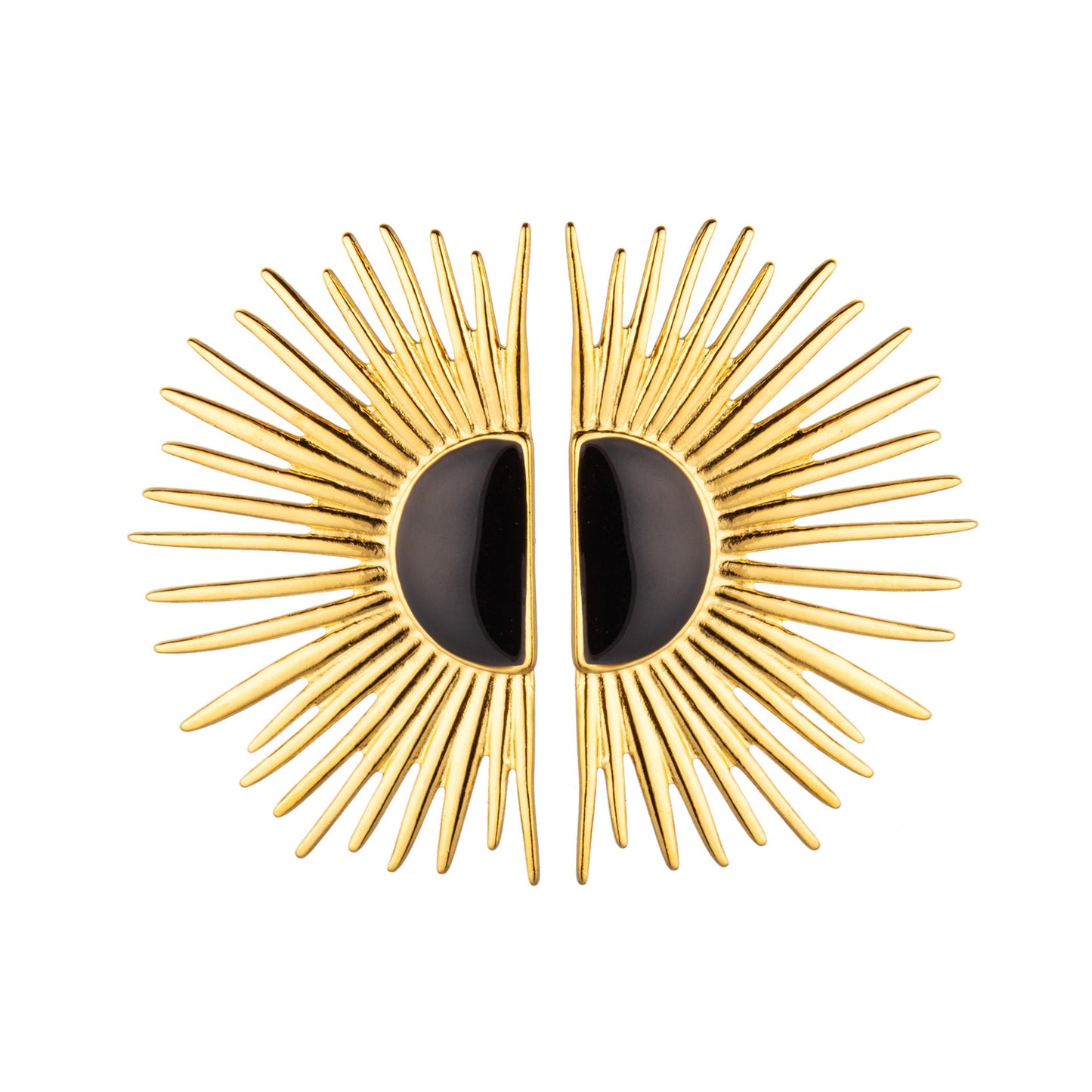 Gold Sunflower Earrings – Titanium Steel Geometric Statement Jewelry for Women