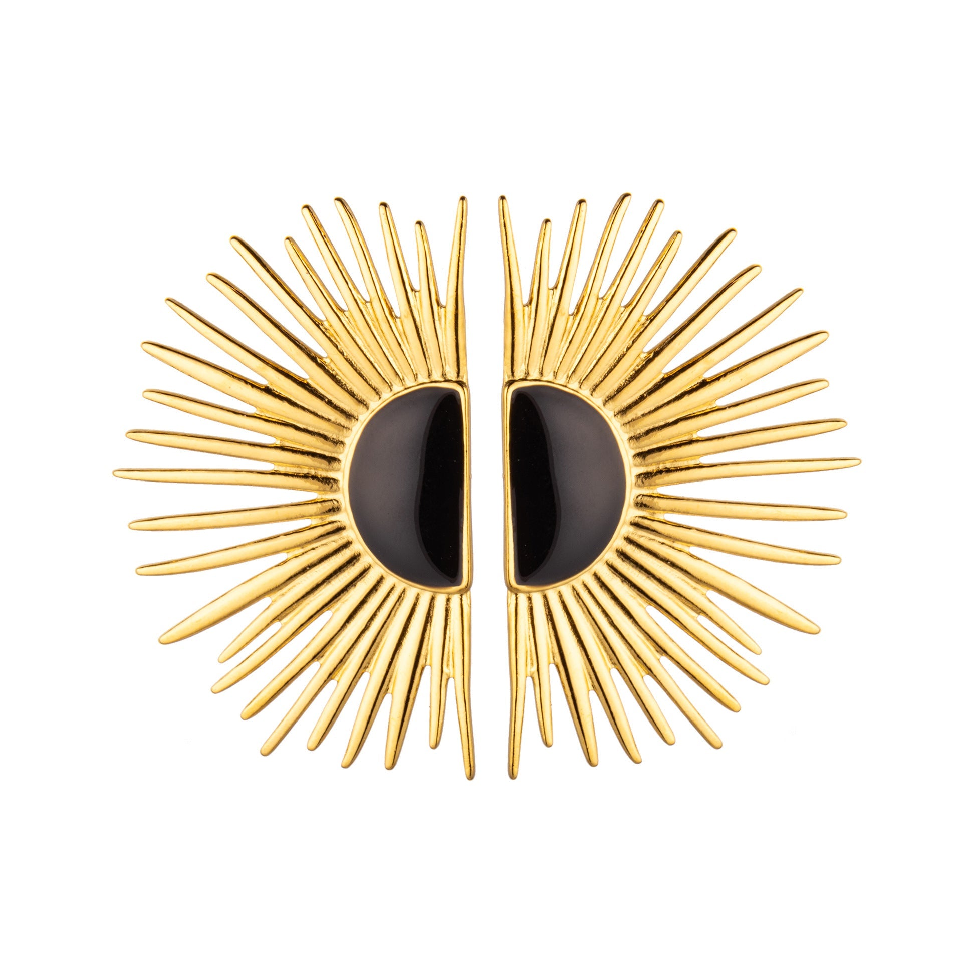 Gold Sunflower Earrings – Titanium Steel Geometric Statement Jewelry for Women