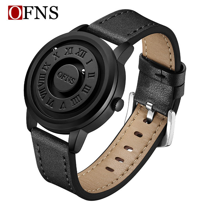 OFNS Men’s Quartz Watch – Magnetic Floating Dial, Waterproof Fashion Timepiece