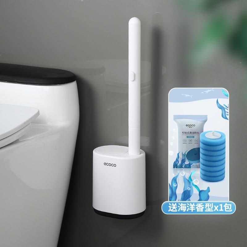 Long-Handle Toilet Brush with Holder – Deep-Cleaning