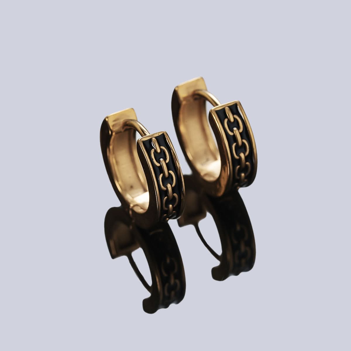 Men’s Trendy Chain Hoop Earrings – Retro Street Style Jewelry