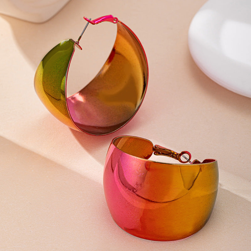Geometric Hoop Earrings for Women – Alloy Fashion Jewelry with Rectangular Design