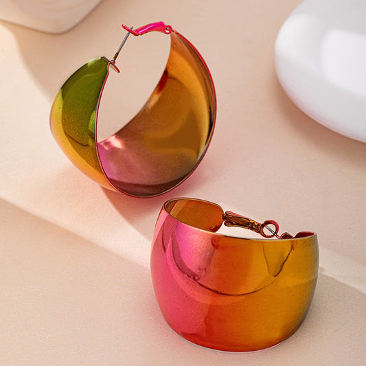 Geometric Hoop Earrings for Women – Alloy Fashion Jewelry with Rectangular Design