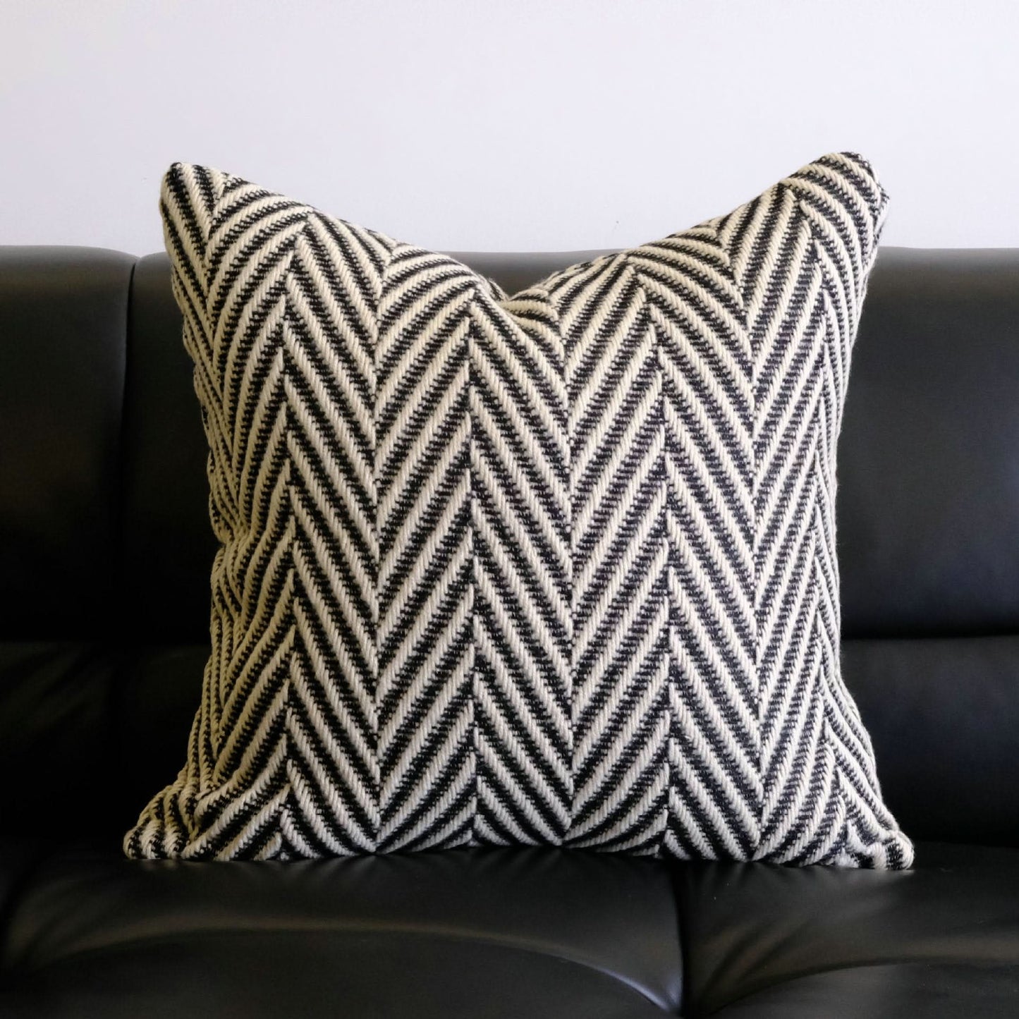 Modern Herringbone Woolen Cushion Cover - Stylish Living Room Pillowcase