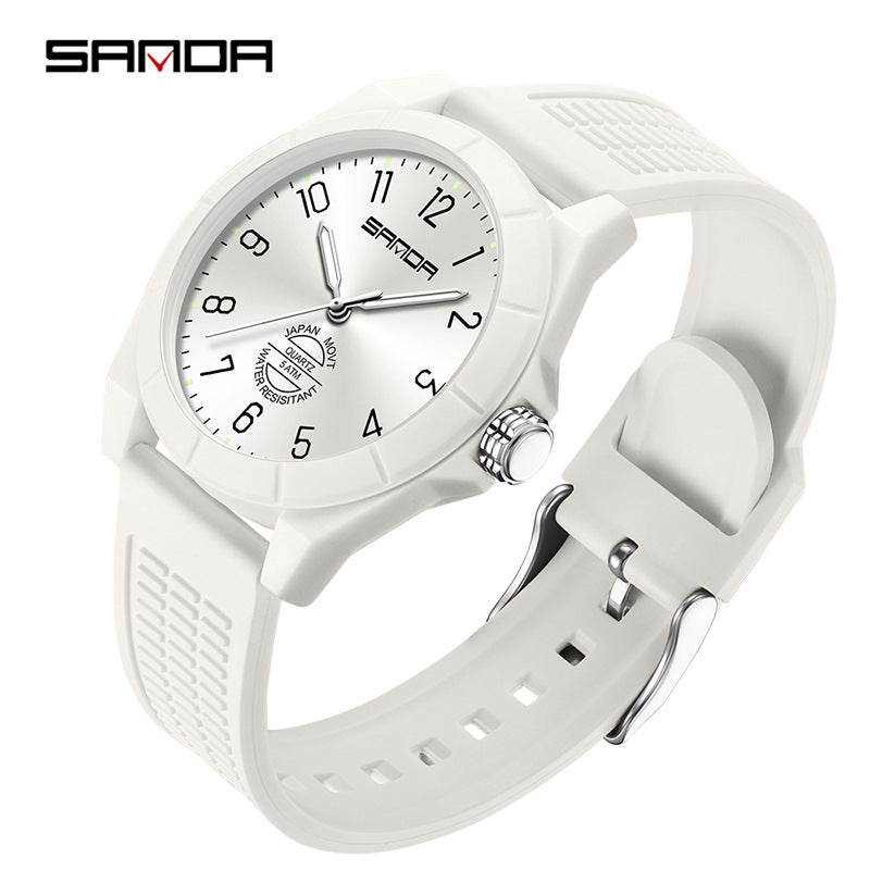 Sanda Luminous Waterproof Quartz Watch – Fashion Student Casual Wristwatch