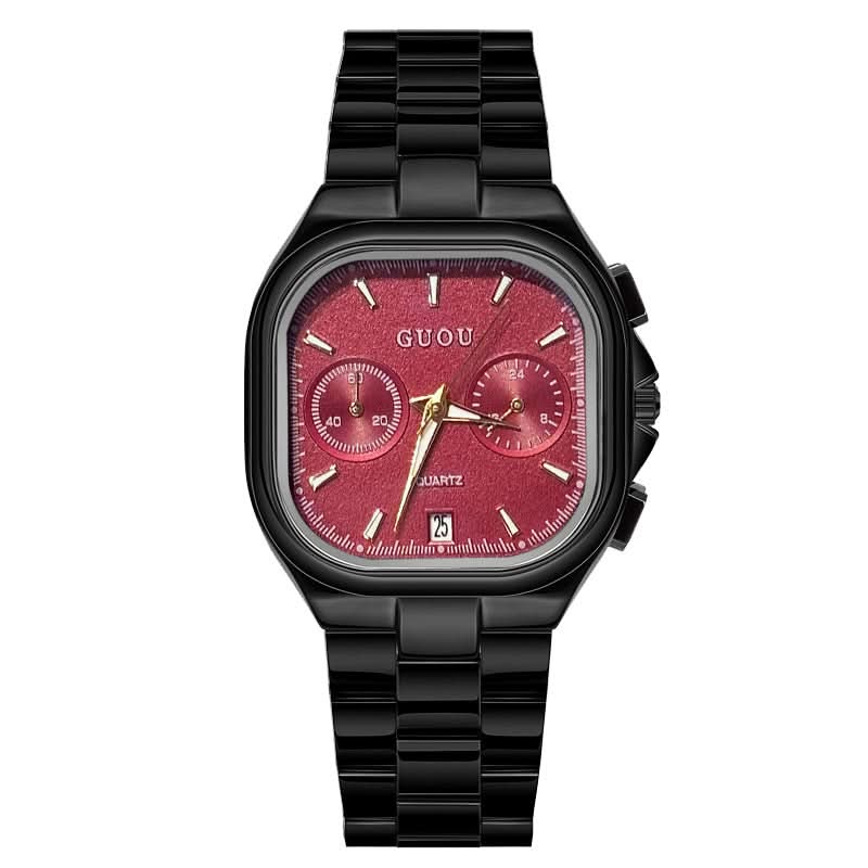 Stylish Square Quartz Watch with Calendar for Women