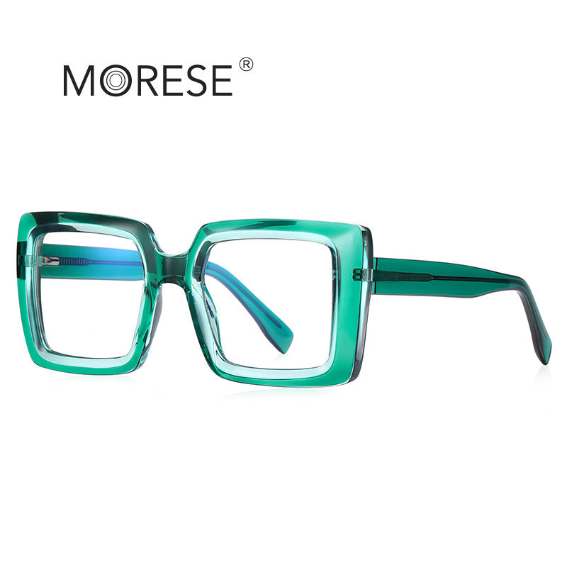 Anti-Blue Light Oversized Square Glasses – TR90 Fashion Eyewear for Women