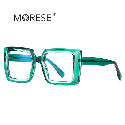 Anti-Blue Light Oversized Square Glasses – TR90 Fashion Eyewear for Women