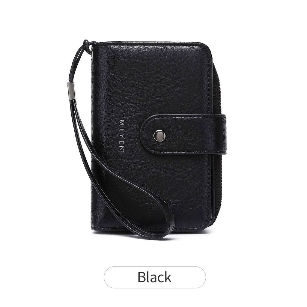 Women's RFID Blocking PU Leather Tri-Fold Wallet – Zipper Coin Purse