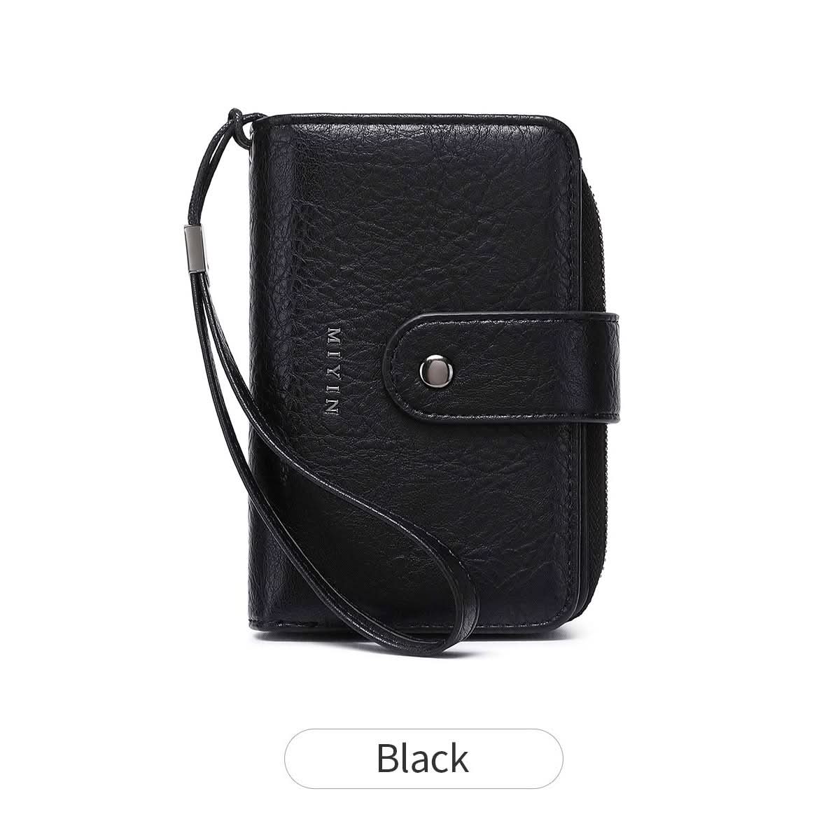 Women's RFID Blocking PU Leather Tri-Fold Wallet – Zipper Coin Purse