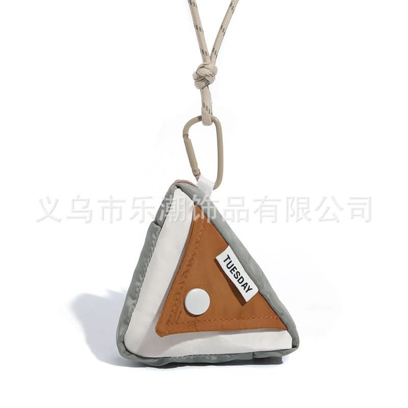 Mini Triangle Canvas Coin Purse – Unisex Key & Sundries Storage Bag