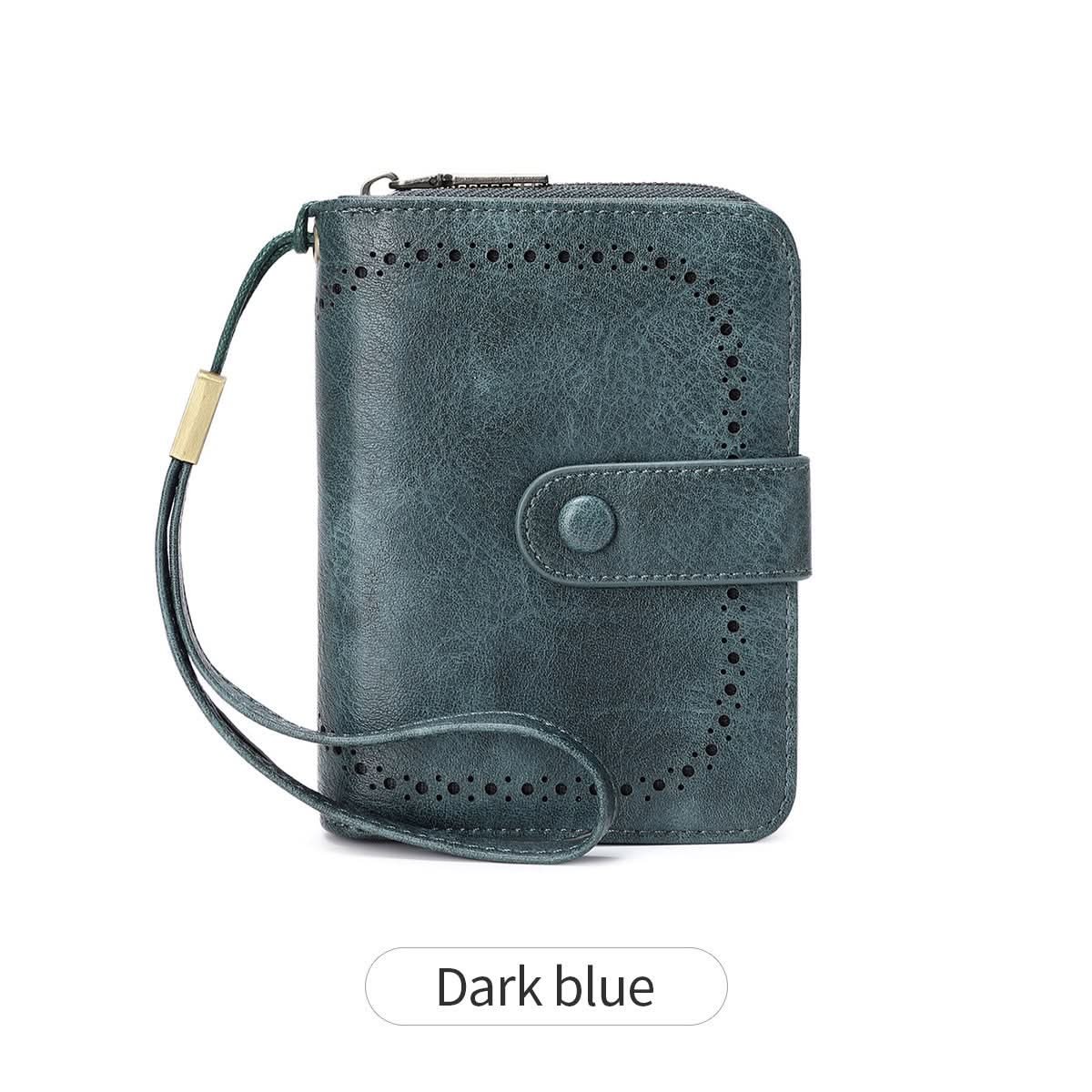 Women's Retro Style RFID Blocking Short Wallet – Card Holder
