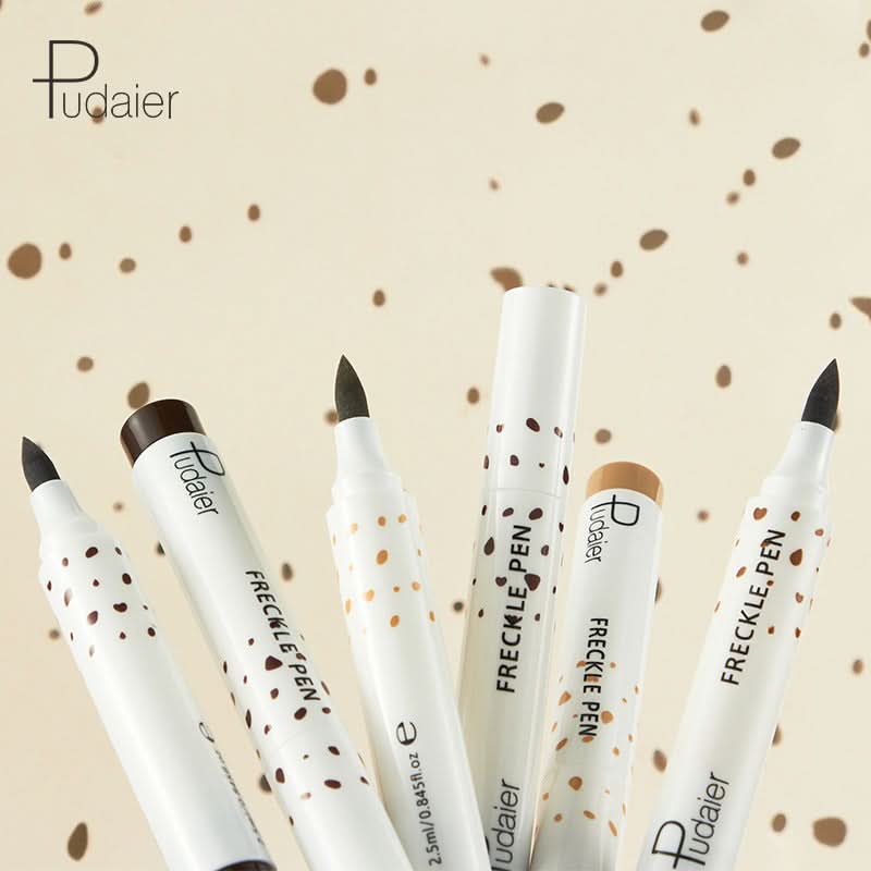 Pudaier Waterproof Freckle Pen – Natural, Easy-to-Use Faux Freckles Makeup (Pack of 2)