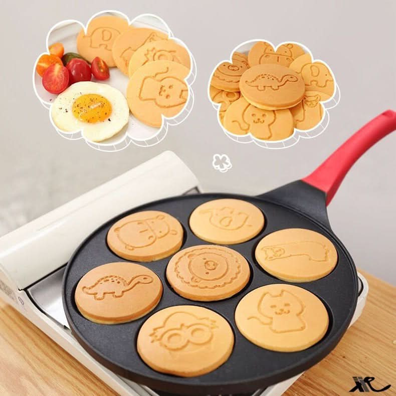 Non-Stick 7-Hole Animal Pattern Frying Pan