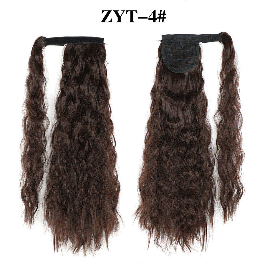 Fluffy Curly Ponytail Wig for Women – Water Ripple Velcro Extension - 55cm long