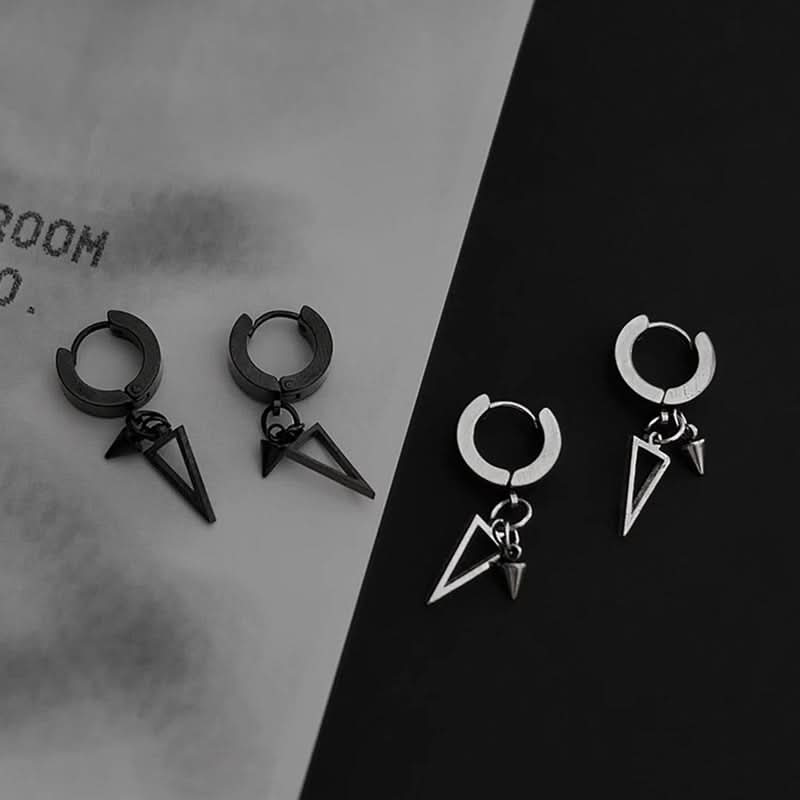 Men's Punk Style Triangle Earrings - Geometric Earrings