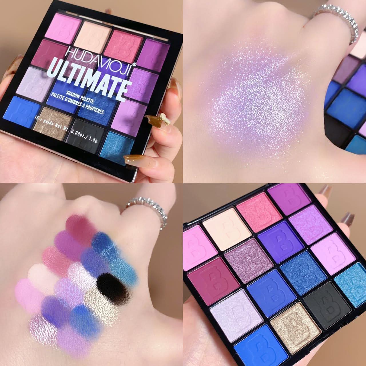 HUDAMOJI 16-Color Eyeshadow Palette – Matte & Shimmer Tones, High-Pigment Eye Makeup