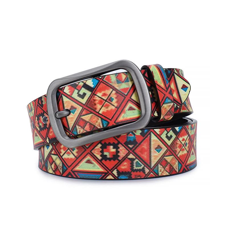 Quirky Leather Belt for Men with Pin Buckle