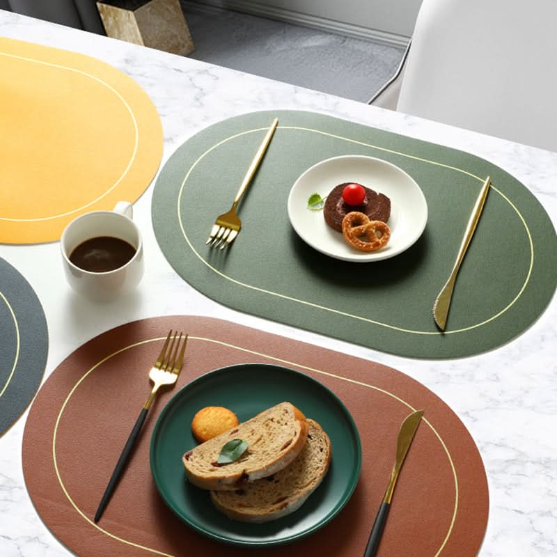 Leather PVC Non-Slip Dining Table Mat
