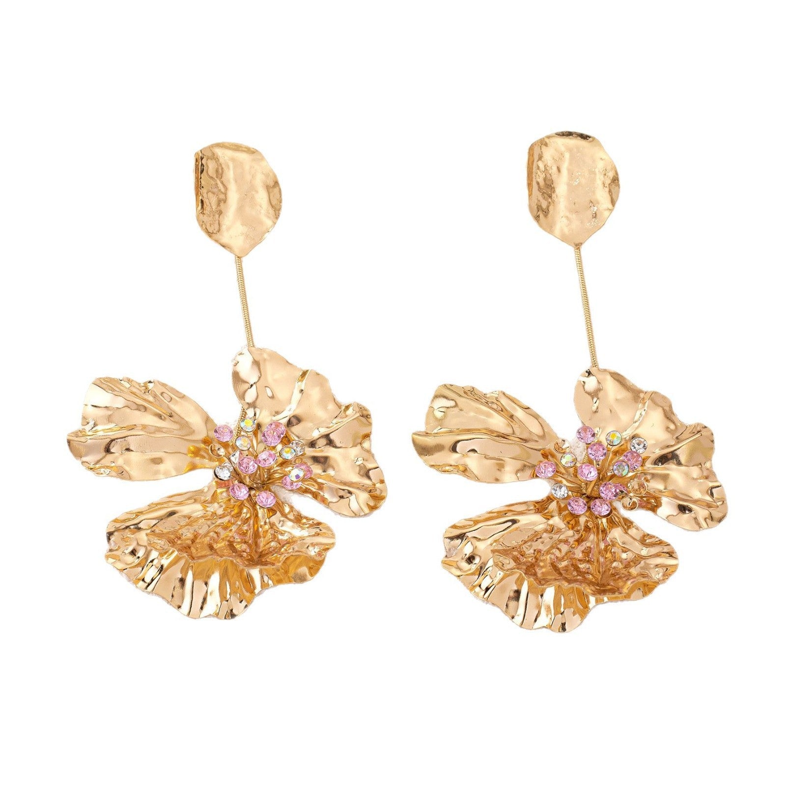 Elegant Flower Statement Earrings for Women – Alloy Large Floral Party Jewelry
