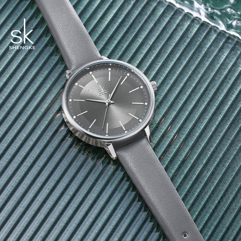 SK Women’s Quartz Watch – Casual PU Leather Strap, 30M Waterproof Fashion Design
