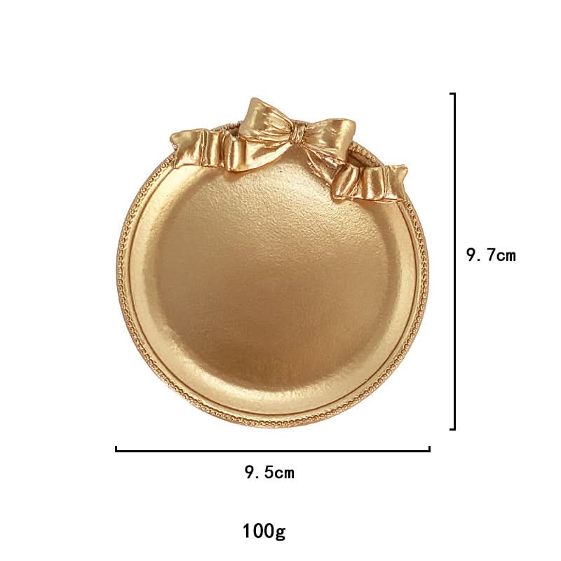 Resin Bow Jewelry Dish - Metal Earring Tray & Storage Box