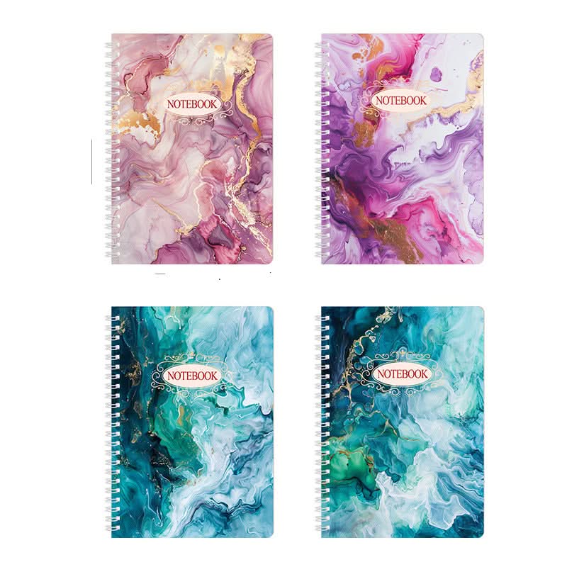 Marble Pattern Coil Notebooks - Pack of 4